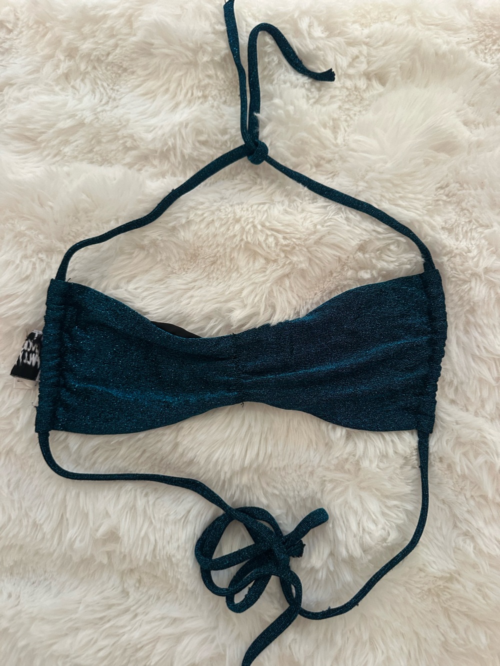 Princess Polly Shimmery Teal Blue Triangle Bikini set